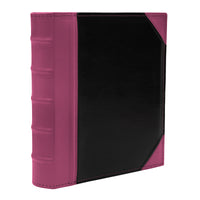 Executive Binder, English Leather 2 Tone with Stitching and Ribbed Spine, Heavy Duty 1.1/2" inch 3 D-Ring with Buster, Holds 350 8.5"x 11" Sheets