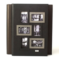 Photo Album 4x6 400 Photos, Personalized Leatherette Frame Cover, Vertical and Horizontal - Black